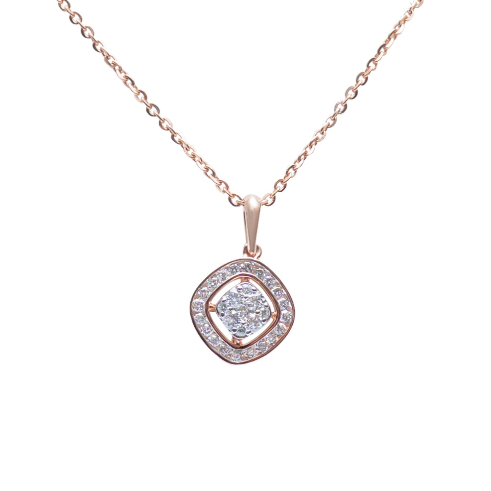 Channel Setting Halo Diamond Pendant