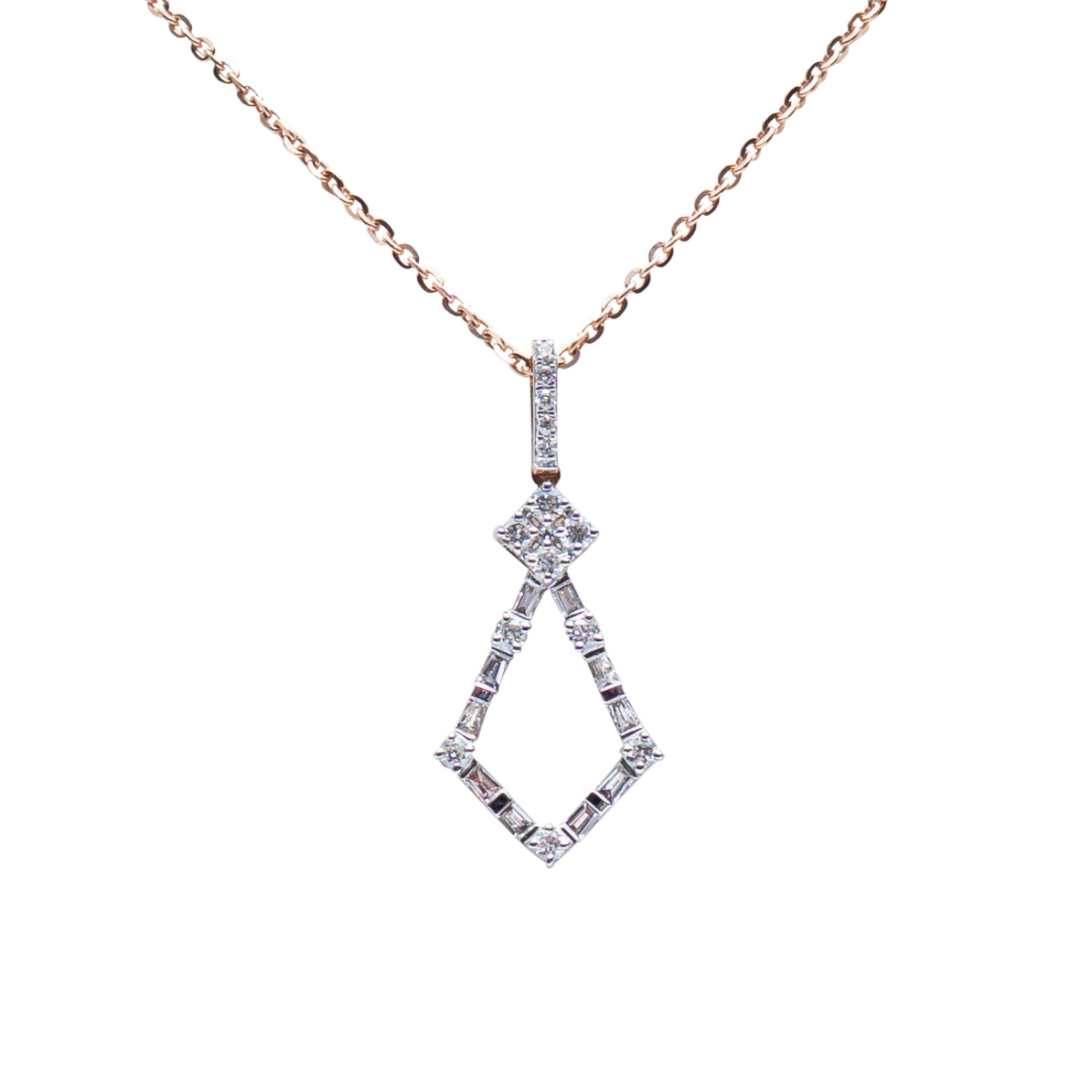 Emerald diamond Drop Pendant