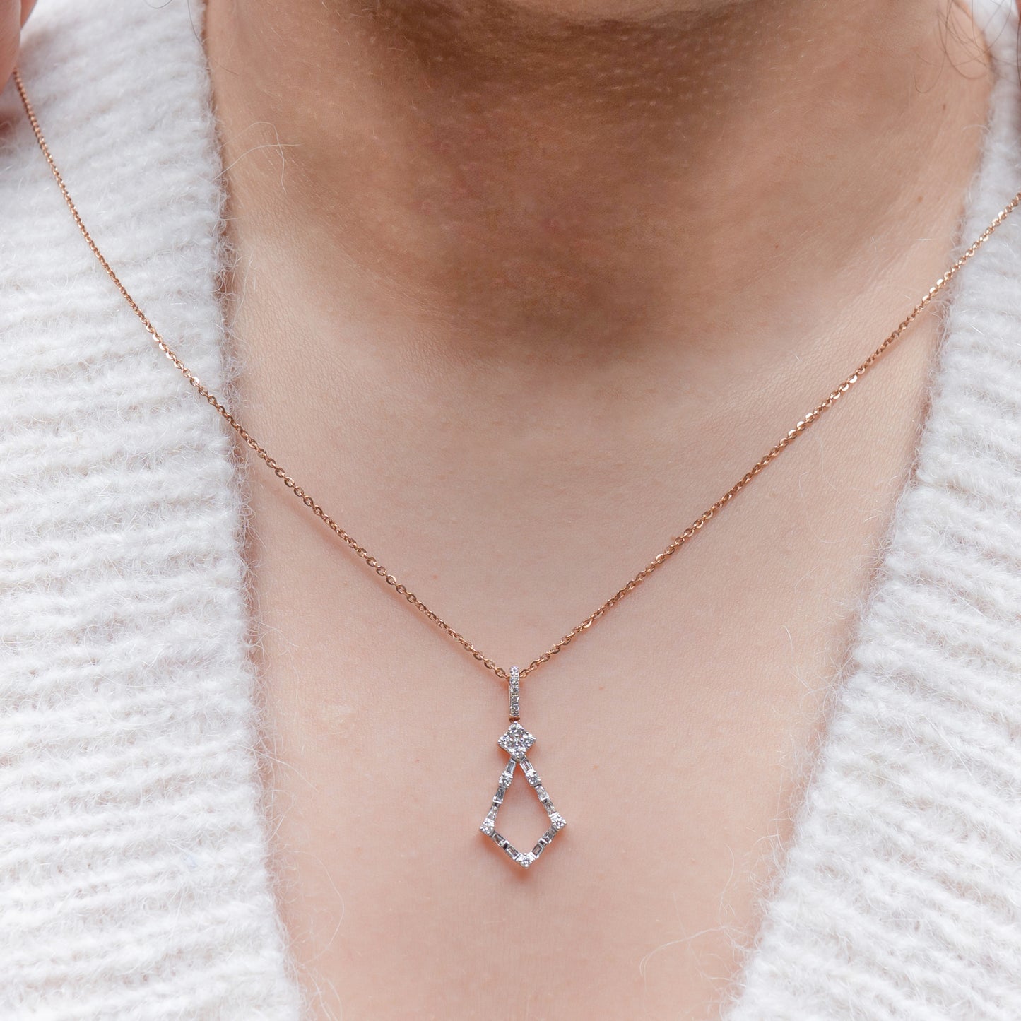 Emerald diamond Drop Pendant