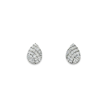White Gold Pear Cluster Diamond Earrings