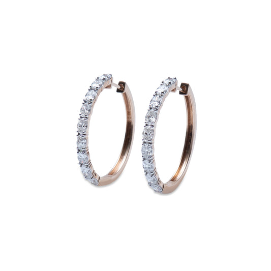 Rose Gold Oval Cut Hoops
