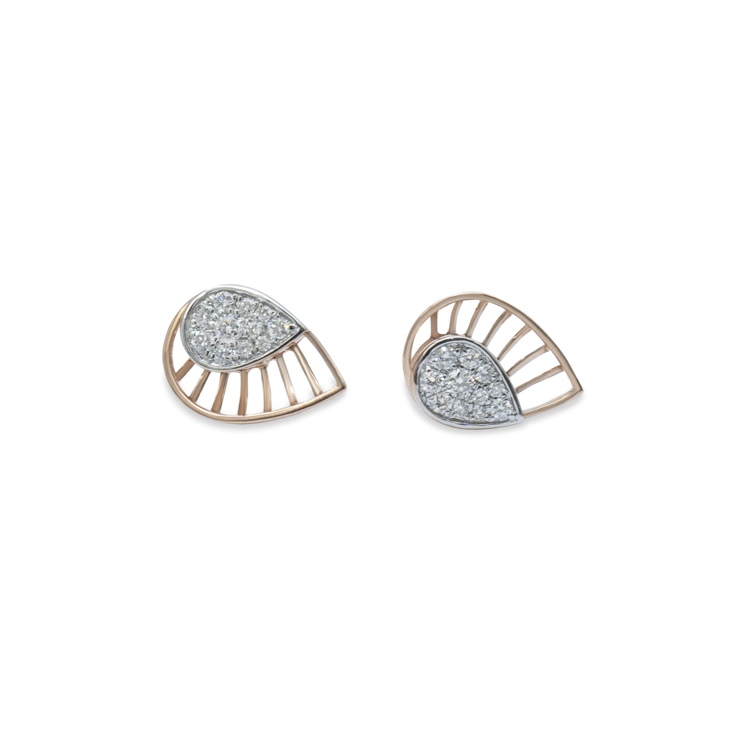 Radiant Pear Rose Gold Cluster Studs