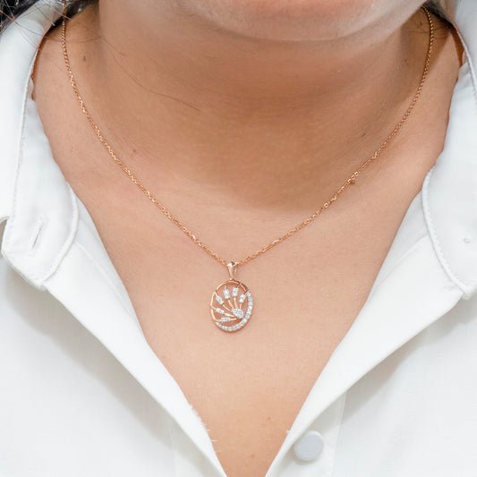 Golden Arc Oval Pendant