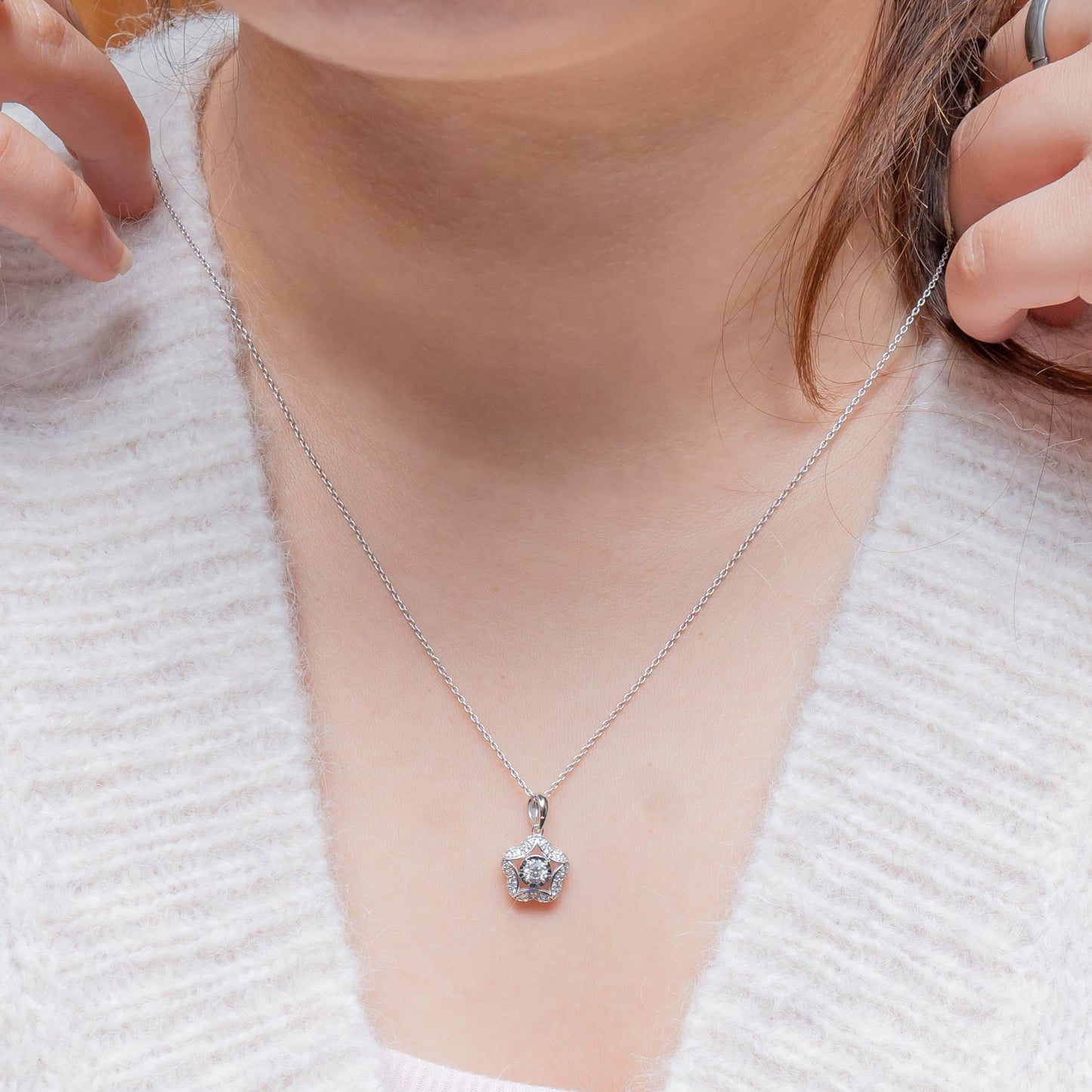 White Gold Diamond Star Pendant