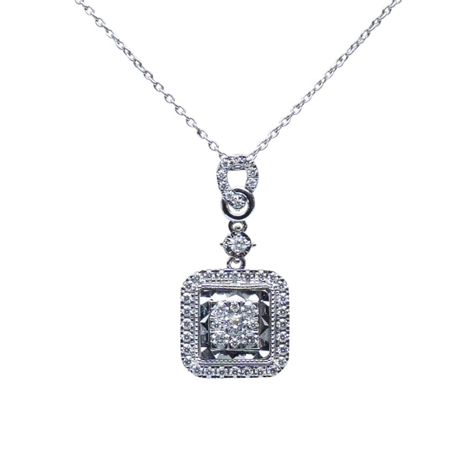 Lustre Square Halo Pendant