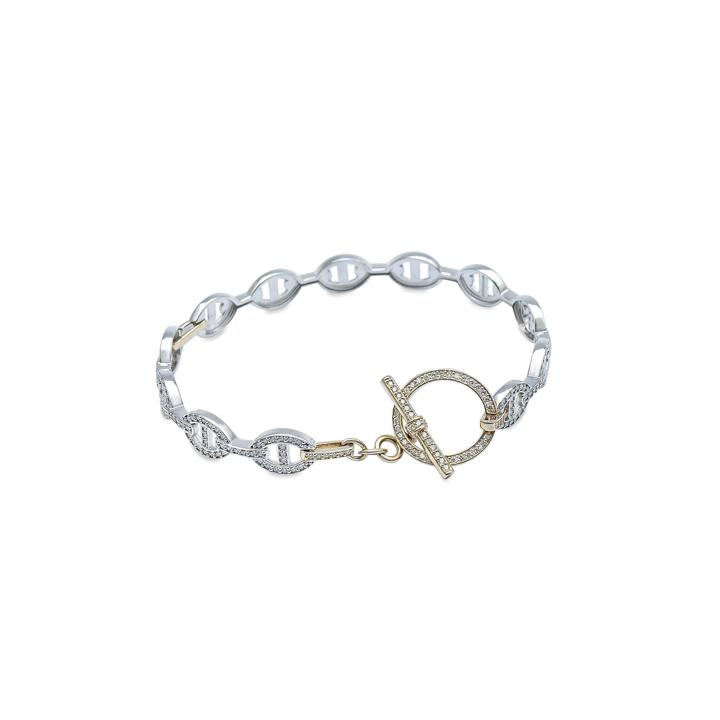 The Claret Circle-Bar Diamond bracelet