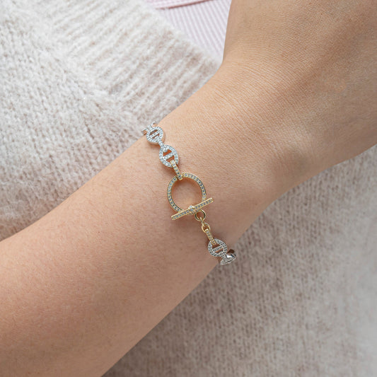 The Claret Circle-Bar Diamond bracelet