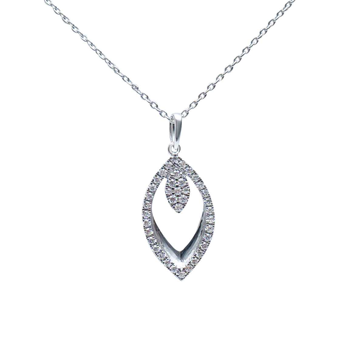 Open leaf Diamond pendant