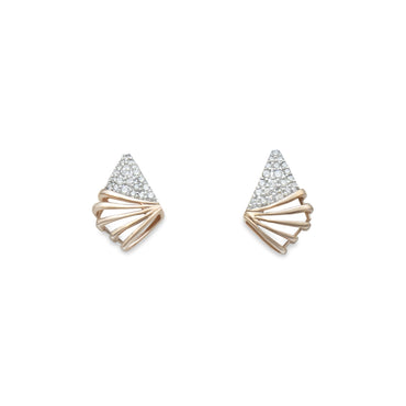 Radiant Cone Rose Gold Cluster Studs
