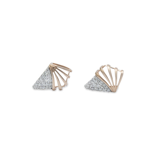 Radiant Cone Rose Gold Cluster Studs