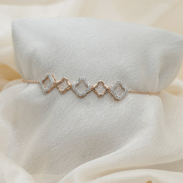 4 Clover Diamond Bracelet – 18K Rose Gold