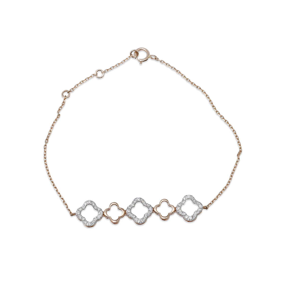 4 Clover Diamond Bracelet – 18K Rose Gold