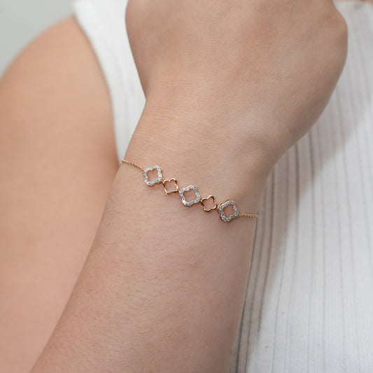 4 Clover Diamond Bracelet – 18K Rose Gold