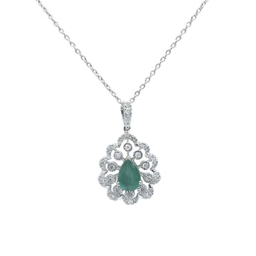 Floral Elegance Emerald & Diamond Pendant