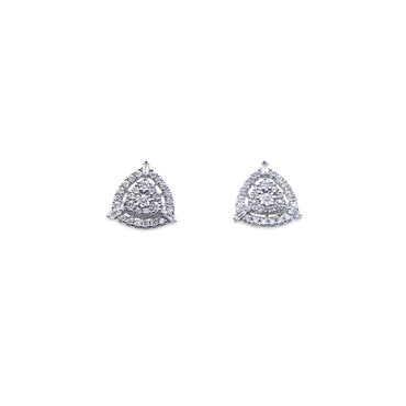 Cluster with halo diamond earrings
