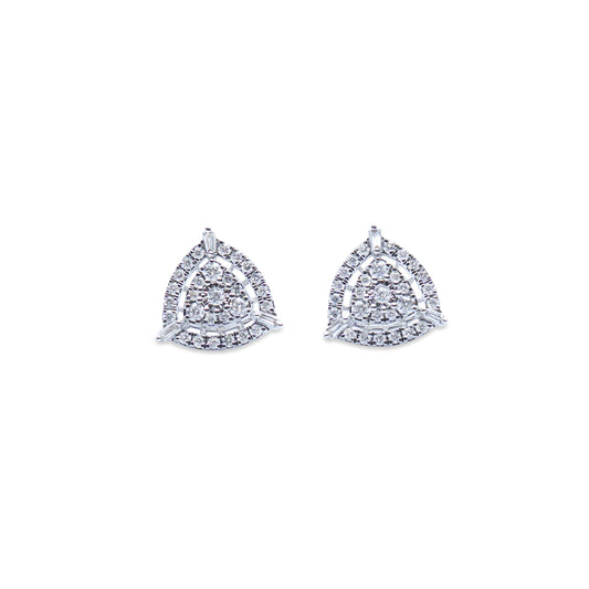 Cluster with halo diamond earrings