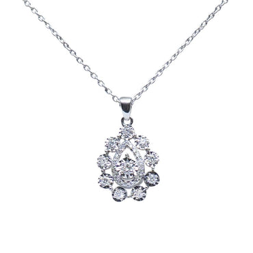 Diamond floral teardrop pendant