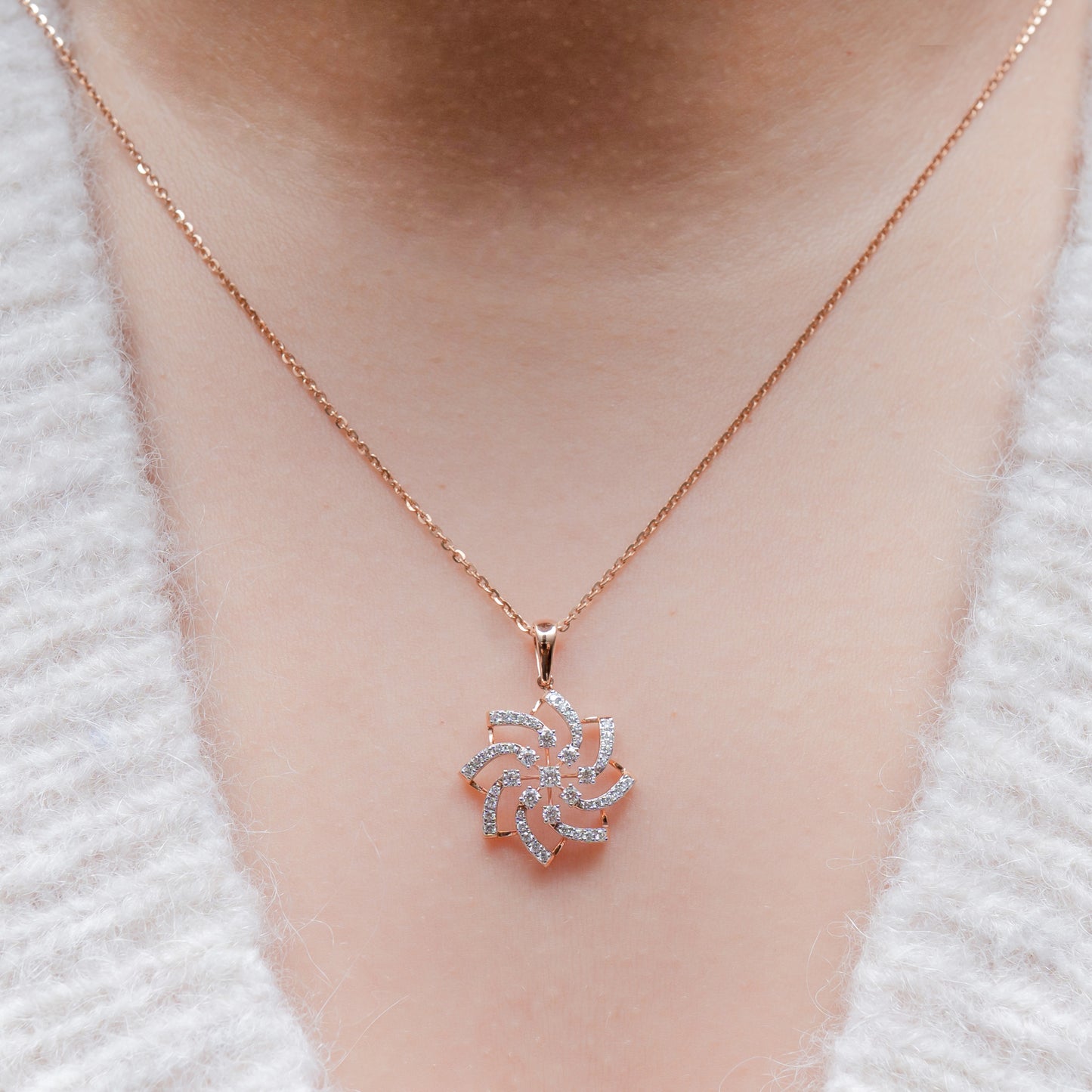 Floral Diamond Burst Pendant