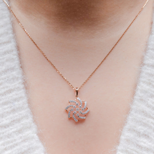 Floral Diamond Burst Pendant
