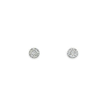 White Gold Cluster Round Earrings