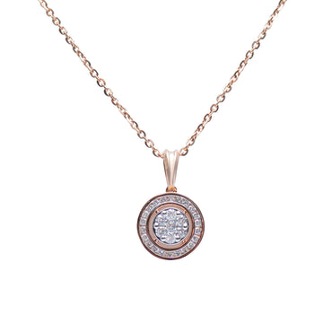 Channel Setting Halo Circle Pendant