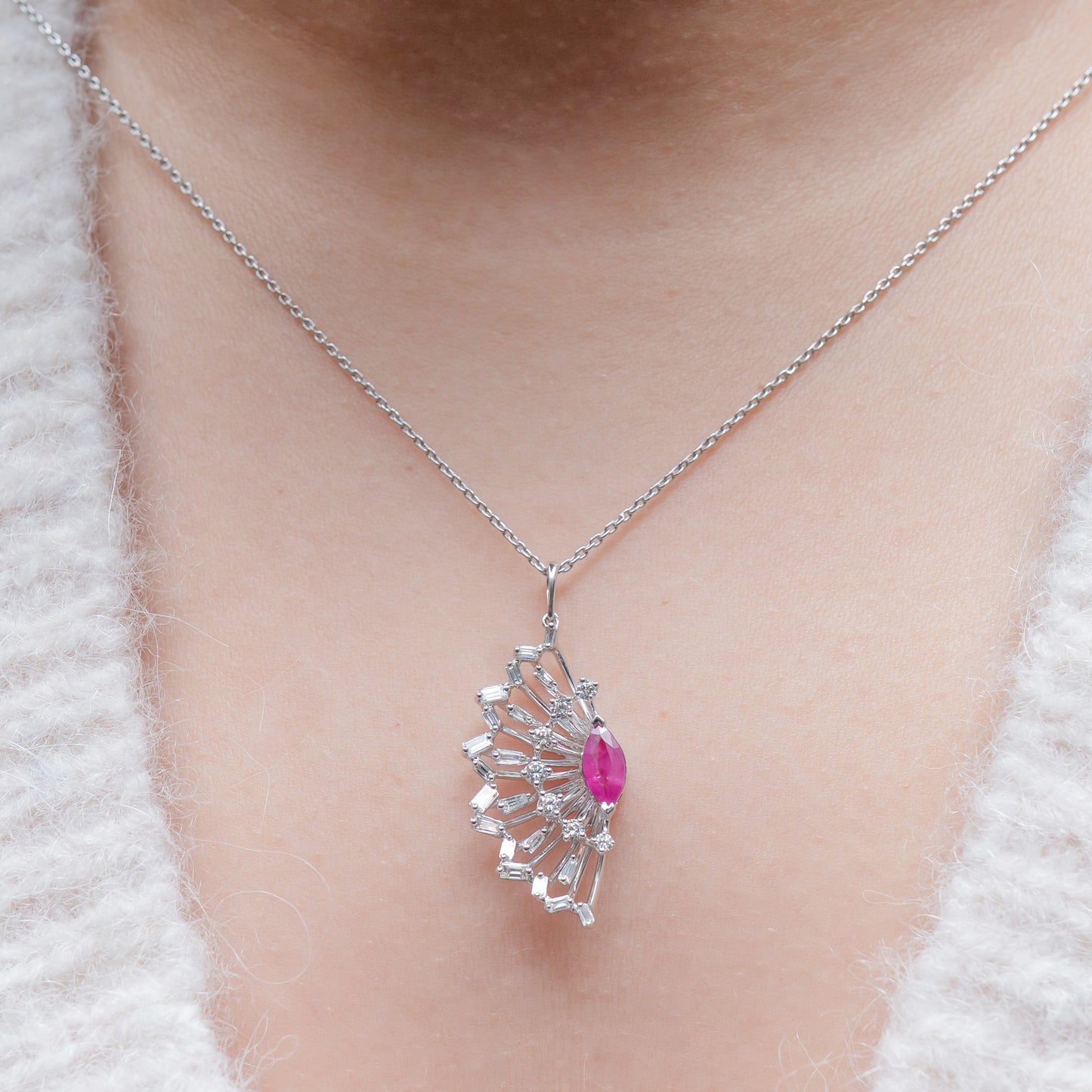 Ruby Winged Pendant