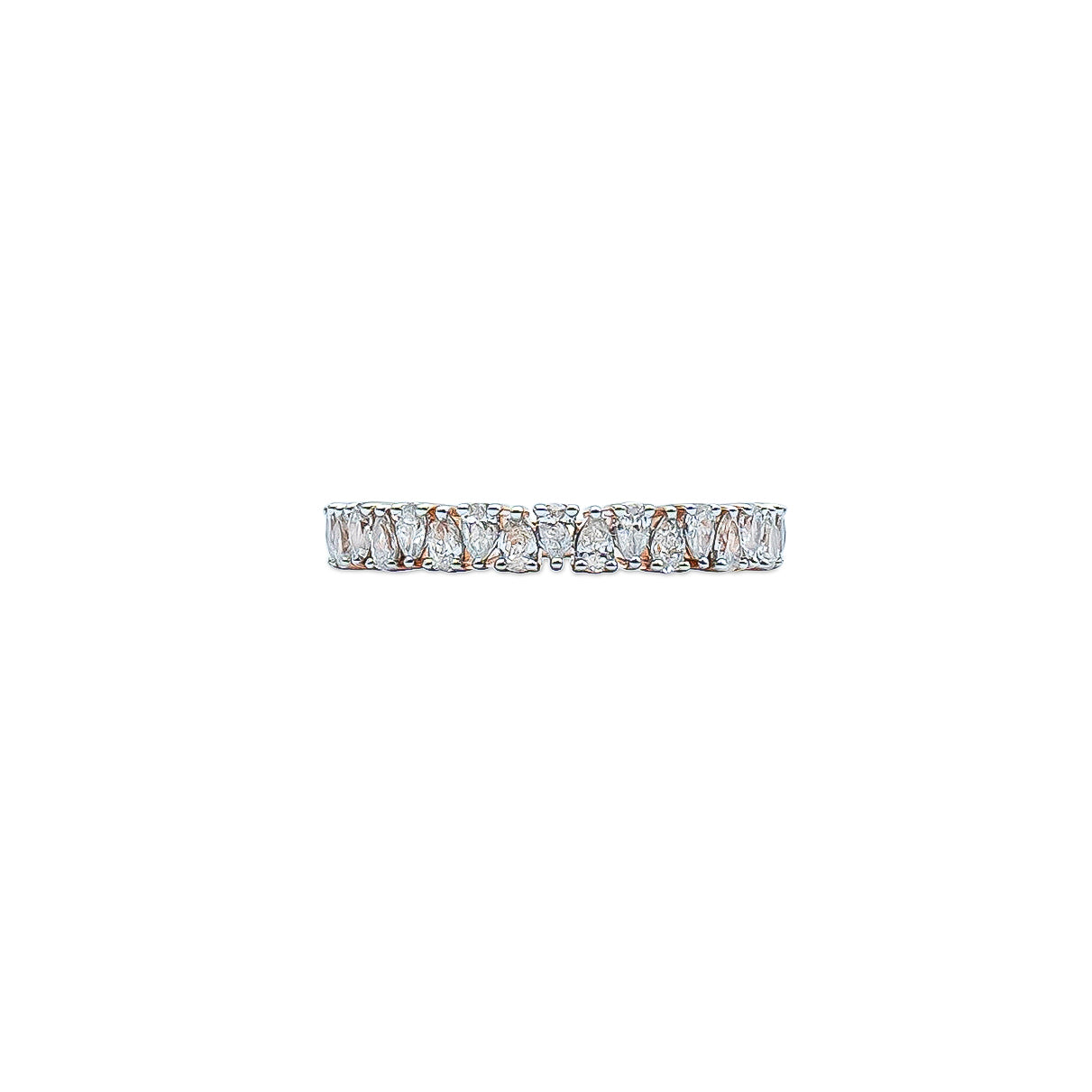 Alternating Pear Wedding Band