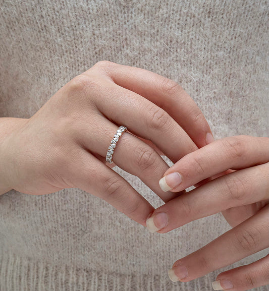 Alternating Pear Wedding Band