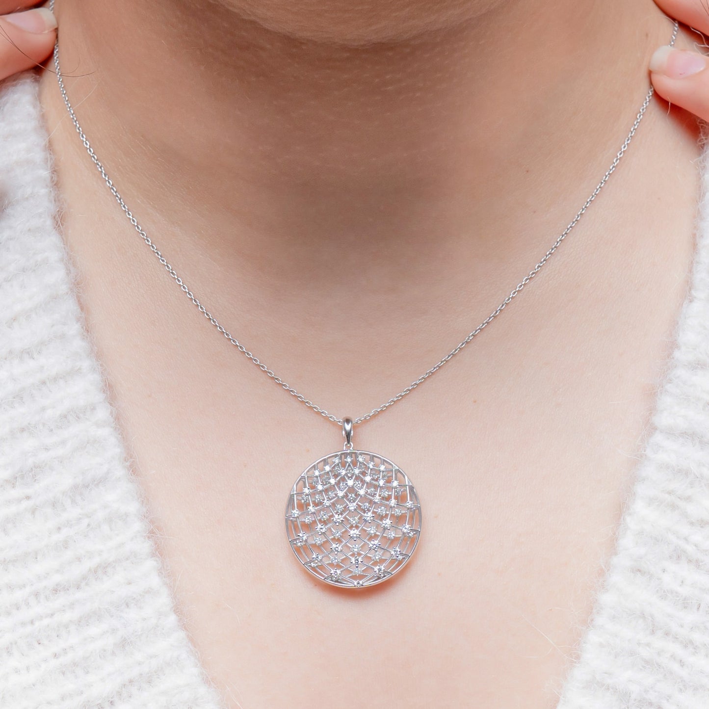 Crisscross Glow Diamond Pendant