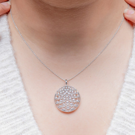 Crisscross Glow Diamond Pendant