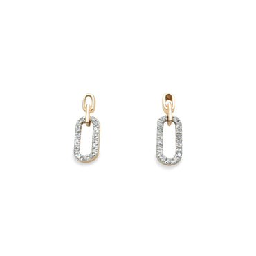 Yellow Gold Paperclip Drop Earrings