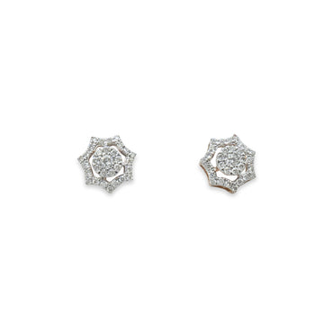 Flower Rose Gold Cluster Studs