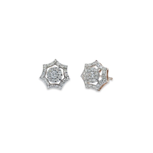 Flower Rose Gold Cluster Studs