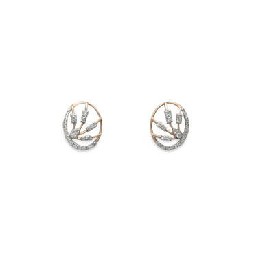 Golden Arc Oval Studs