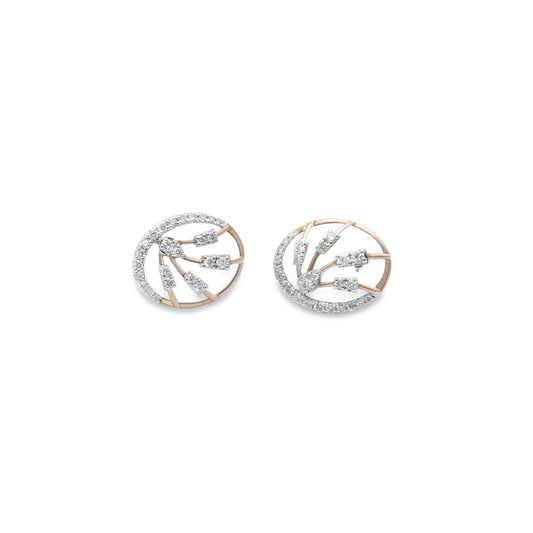 Golden Arc Oval Studs