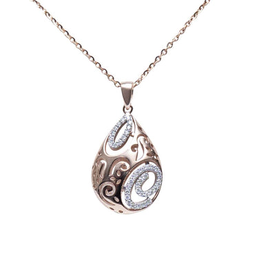 Arabesque Teardrop Diamond Pendant