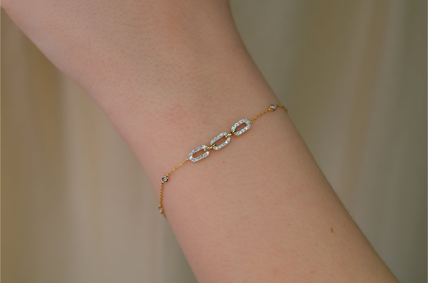 Delicate Link Diamond Bracelet