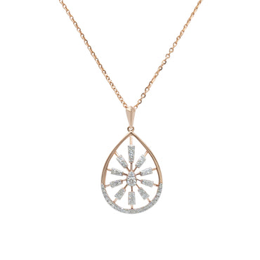 Golden Arc Pear Pendant