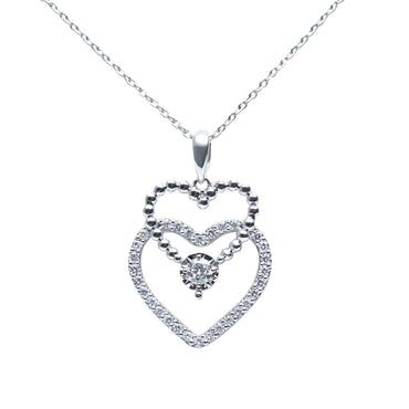 Double Heart Diamonds Pendant