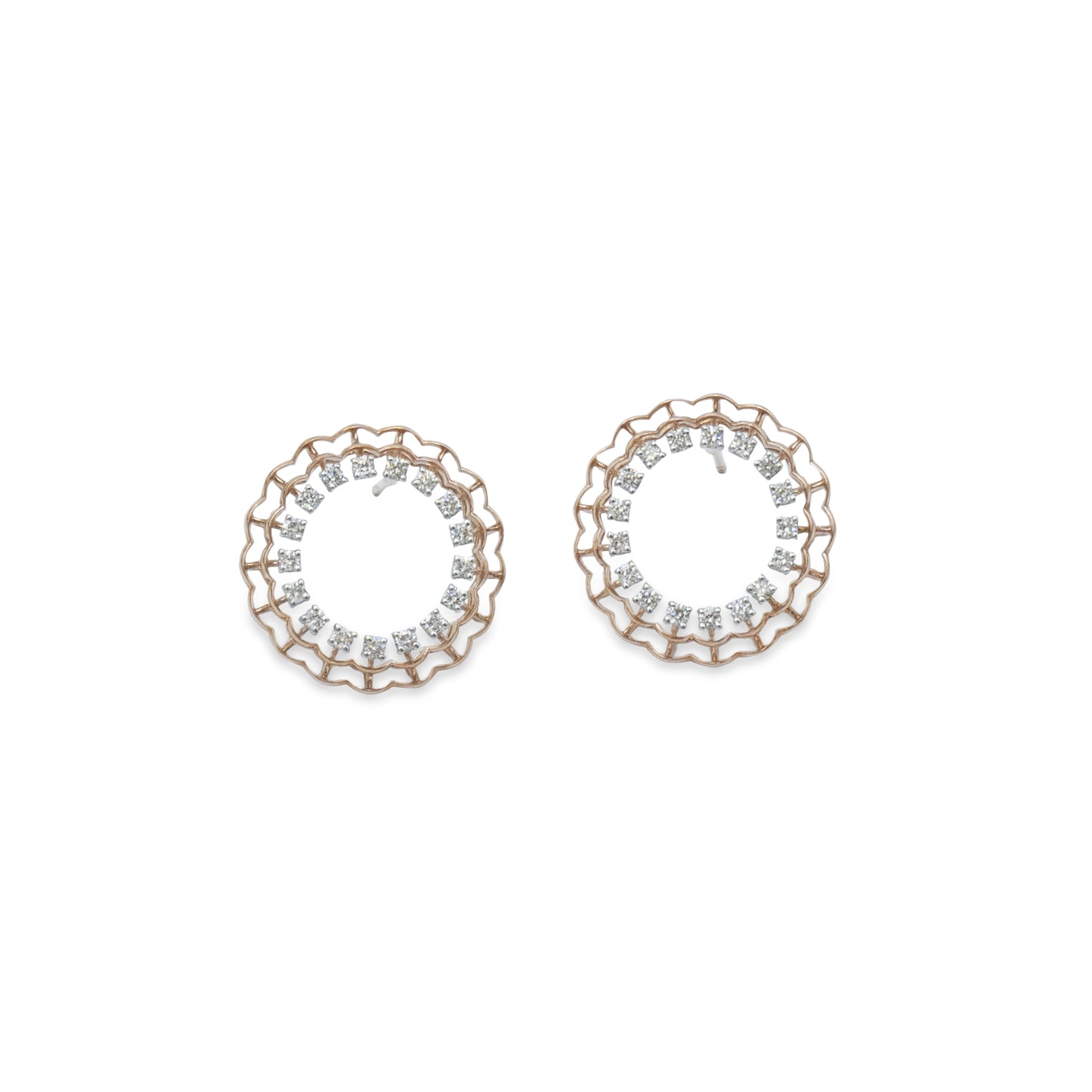 Open Circle Diamond Earrings