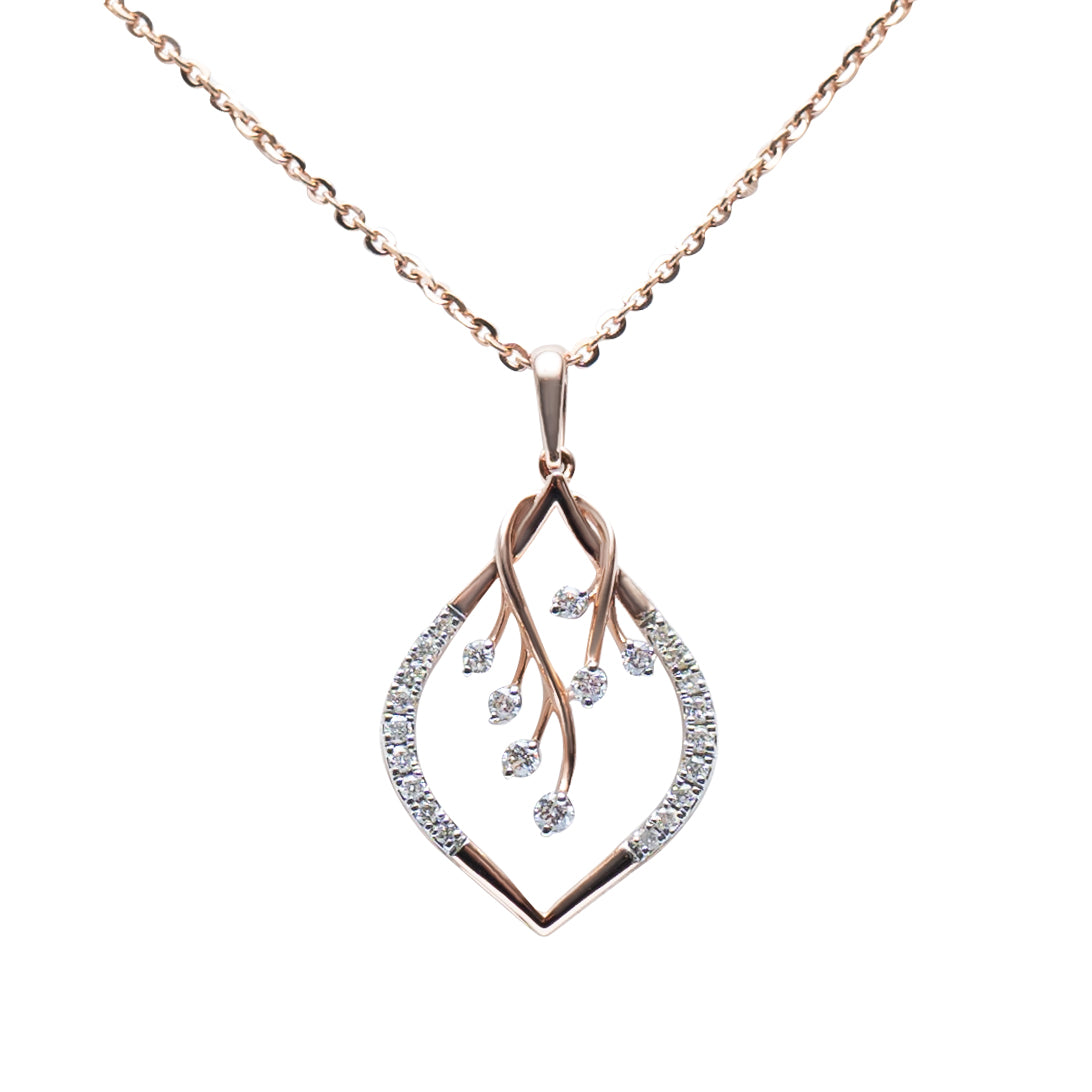 Diamond Vine Leaf Pendant