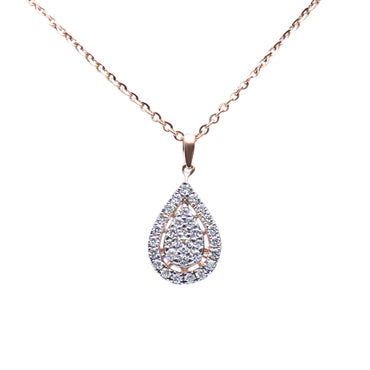 Cluster Halo Pear Pendant