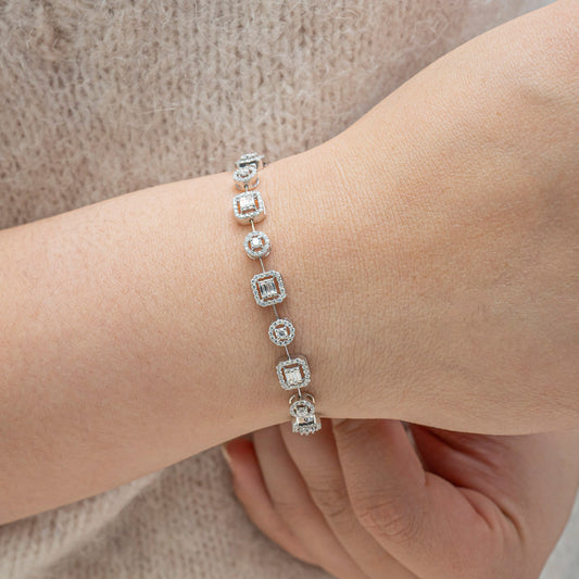 The Seren Baguette & Halo Bracelet