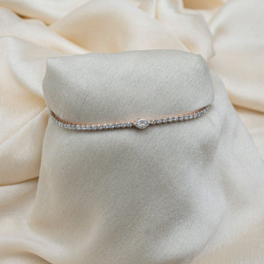 Rosette Diamond Tennis Bracelet