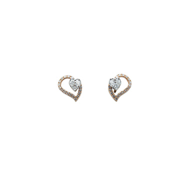 The Amour Split Heart Diamond Earrings