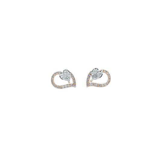 The Amour Split Heart Diamond Earrings