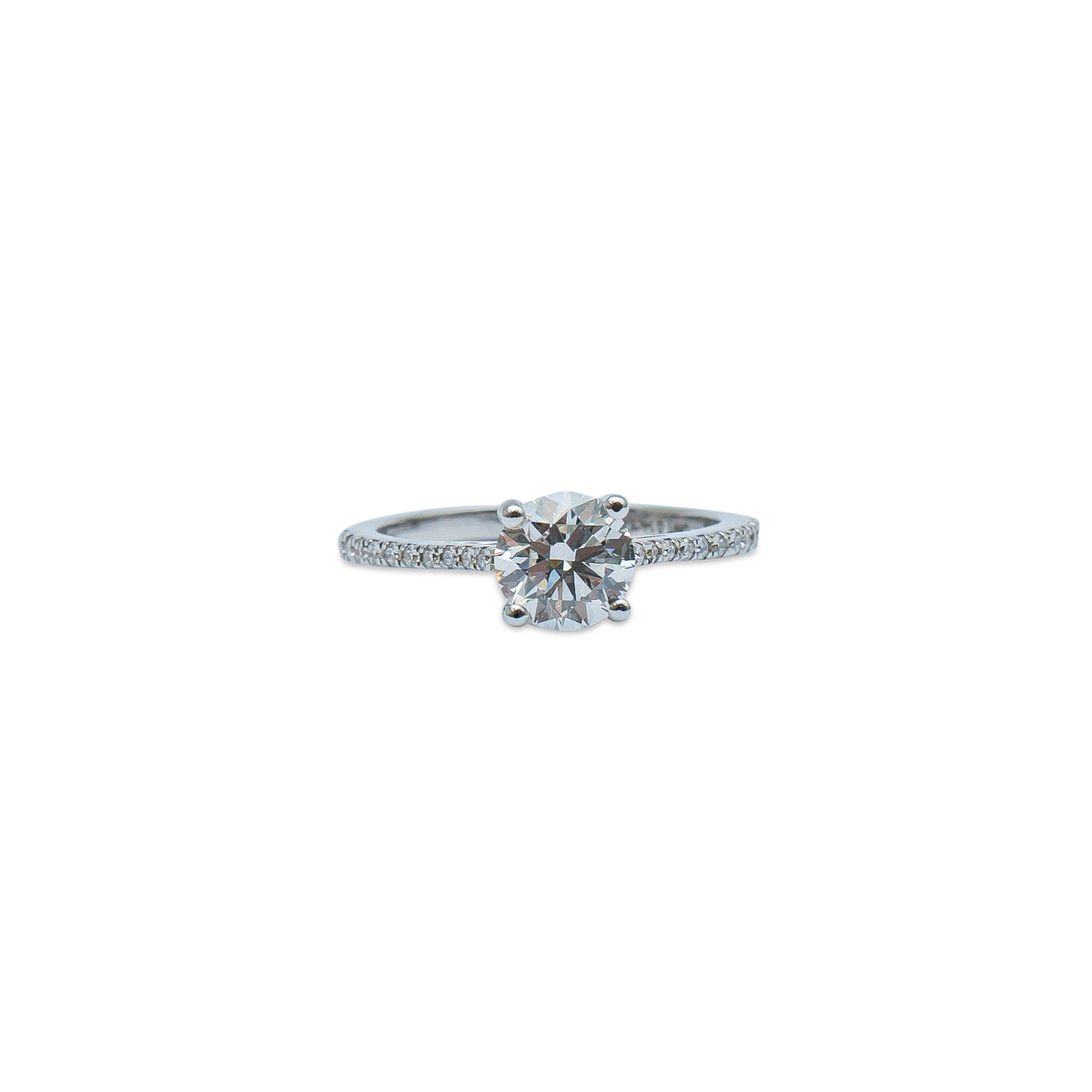 Round Solitaire ring with Diamond Band