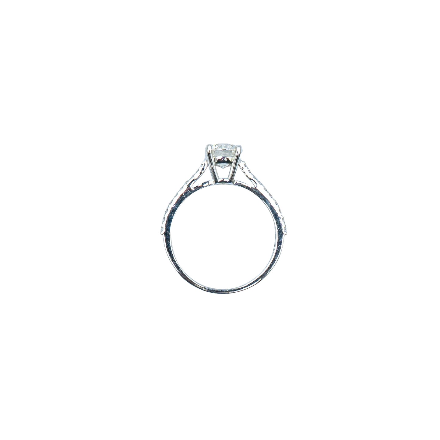 Round Solitaire ring with Diamond Band