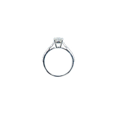 Round Solitaire ring with Diamond Band