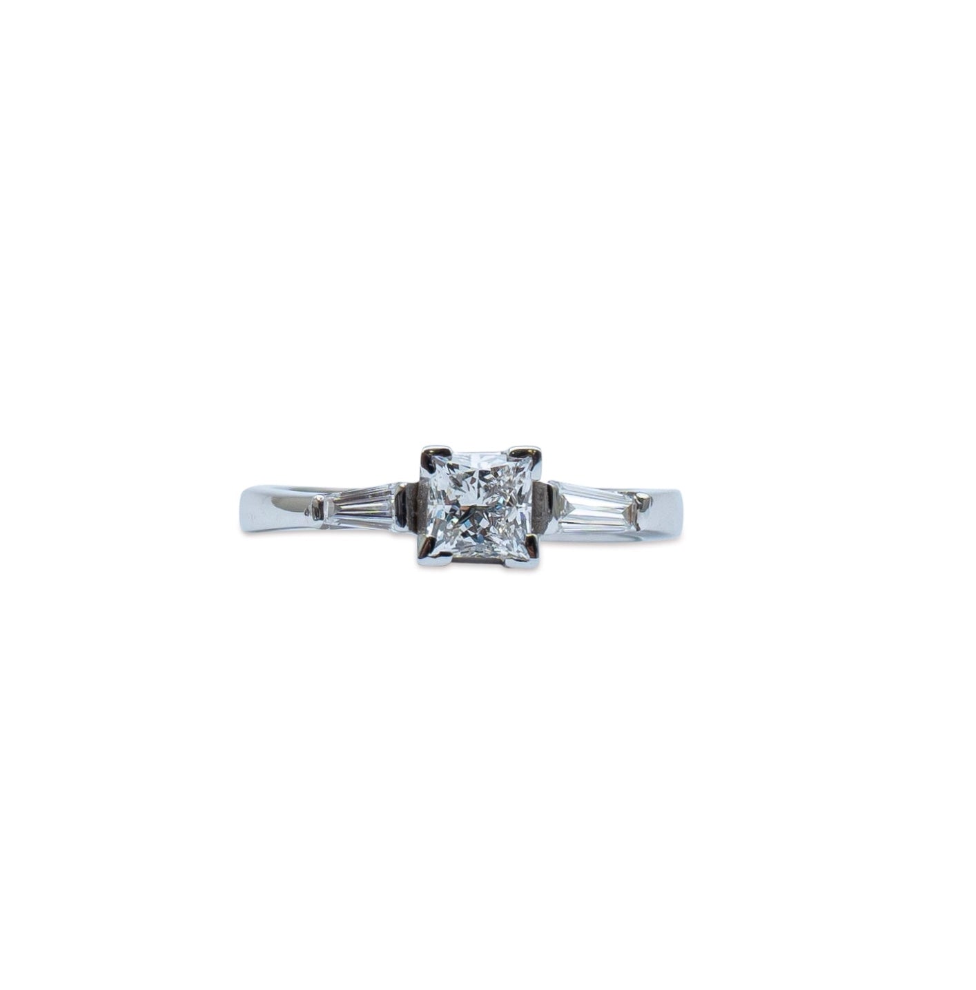 Princess Cut with Baguette Accent Ring